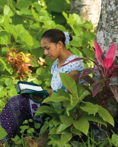 mormon-ScriptureReading A Polynesian Mormon Woman Reading